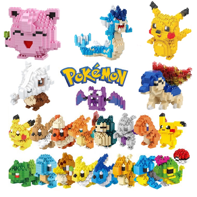 34 Estilos Pequeno Blocos De Construção Pokemon Picachu Dos Desenhos  Animados Modelo Animal Educação Jogo Gráficos Brinquedos - Escorrega o Preço