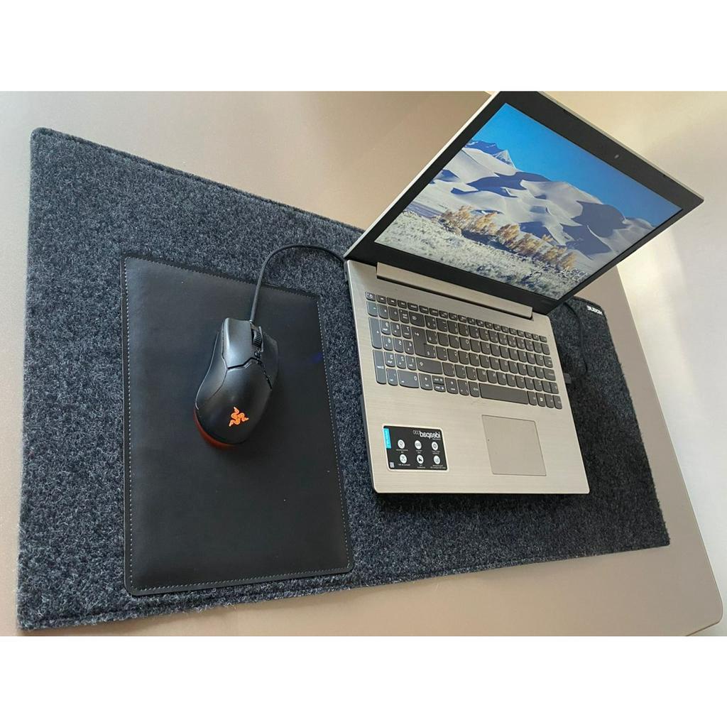 Mouse Pad Desk Pad Minimalista Mesa 90X40cm Em Feltro com couro mouse