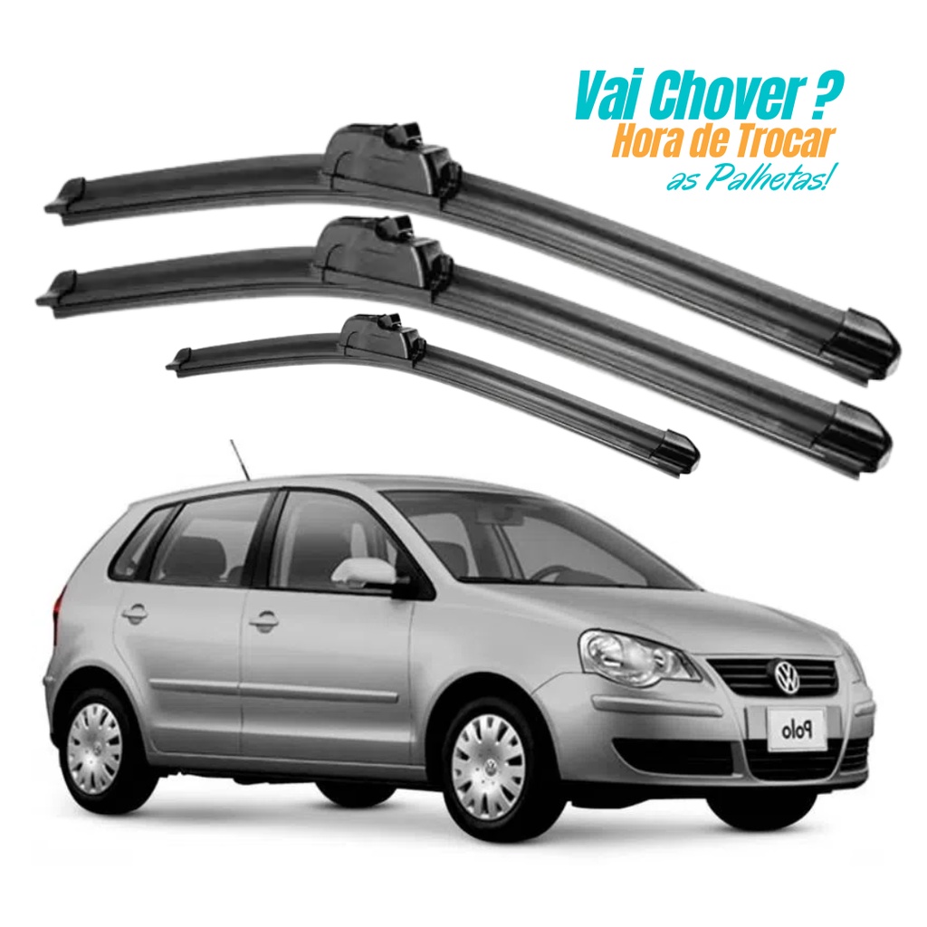 Kit Palheta Limpador de Parabrisa Dianteiro + traseiro Polo 2001 2002 2003 2004 2005 2006 2007 em Oferta na Shopee