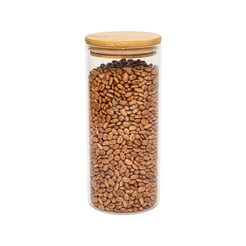 Pote De Vidro De Mantimentos 800ml C/ Tampa De Bambu Oikos