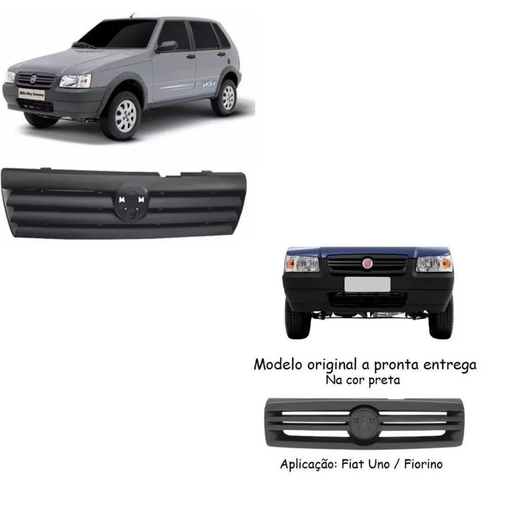 Grade Frontal Do Radiador Preta Fiat Uno 2006 A 2008 modelo original fiat
