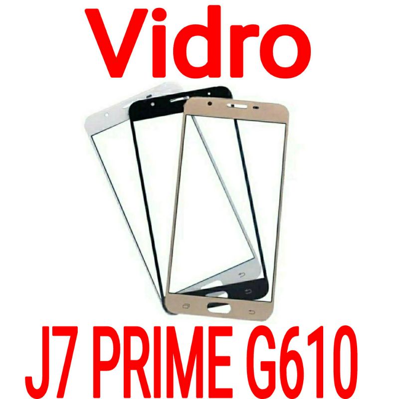 Tela de Vidro Frontal Galaxy J7 prime G610  /  J5 prime G570 Cor Preto Branco e Dourado