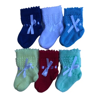 Meia de Tricô Bebê Masculino em Oferta na Shopee