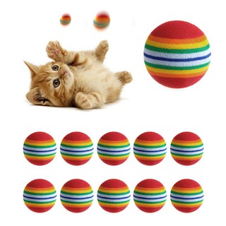 10Pcs Colorido Pet Rainbow Espuma Buscar Bolas Treinamento Interativo Brinquedo Engraçado Cão