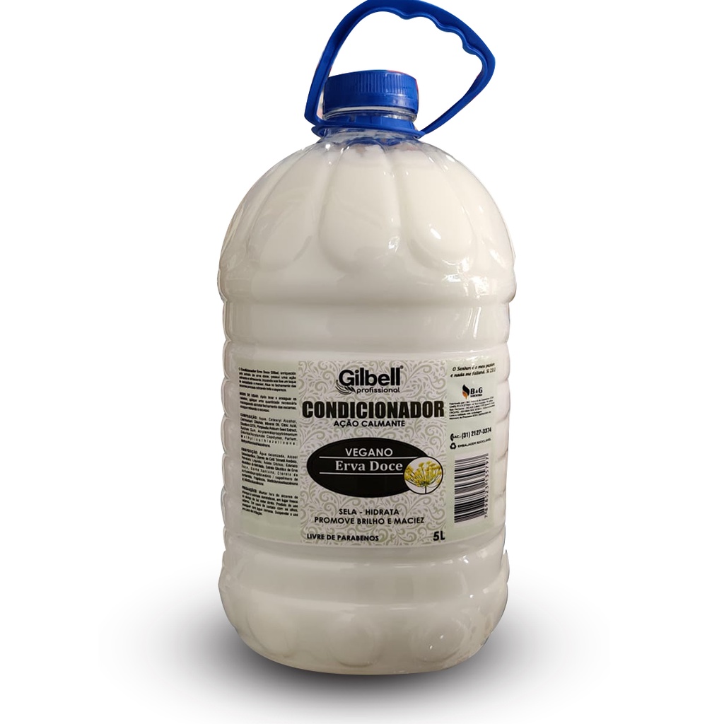 Condicionador 5 Litros - Erva Doce com extratos Vegetais - Lavatório Profissional