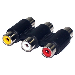 Emenda Extensor RCA Femea x Femea Tripla 3 Vias