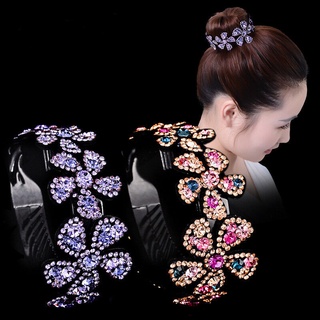 Artefato Para Cabelo Feminino Rhinestone Flower Hair Pin Dish Artifact Clipes Garra Acessórios