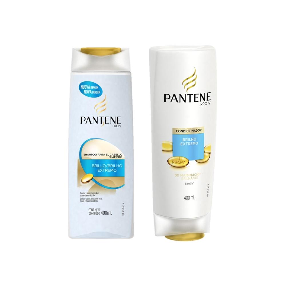 Kit c/ Shampoo + Condicionador Pantene Brilho Extremo 400 ml em Oferta na Shopee