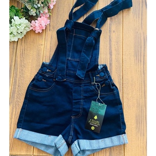 macaquinho jeans com lycra botões encapado em Oferta na Shopee