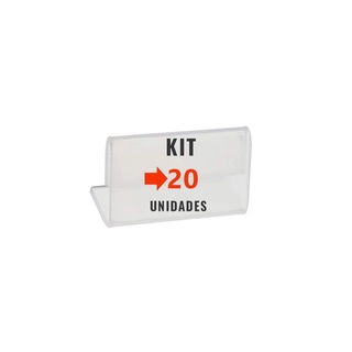 Kit com 20 Display Expositor 5x3cm Acrílico Porta Preço Etiqueta Buffet Vitrine