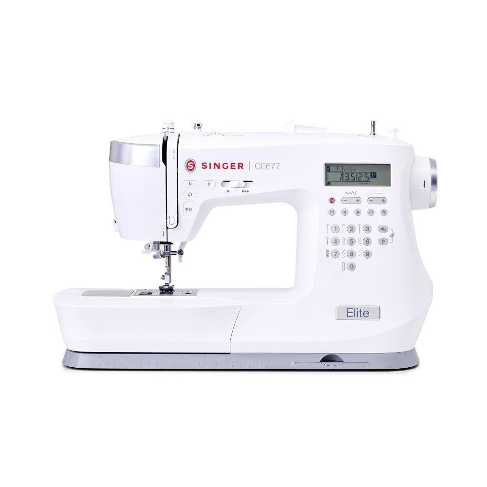 MAQUINA DE COSTURA SINGER ELITE CE677 BCO N - BIVOLTS | Shopee Brasil