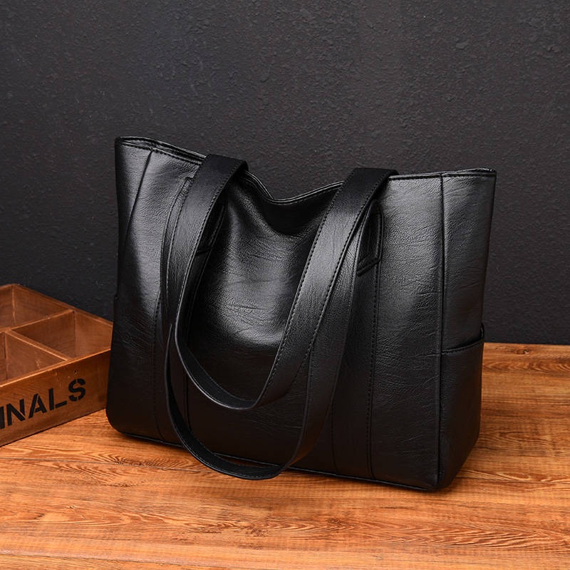 Bolsa Crazy De Obro Feminina De Couro Pu Grande Capacidade Transversal tote vintage Mão