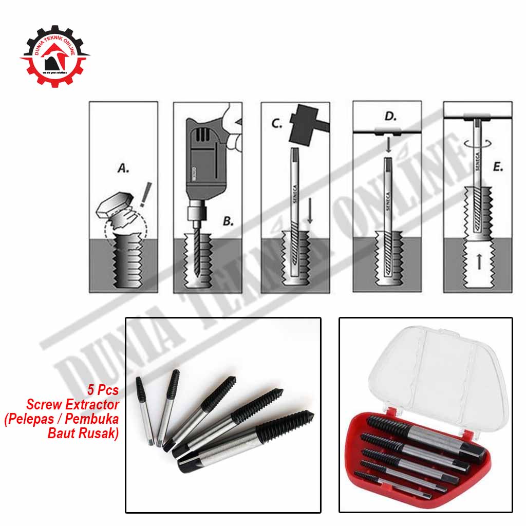 Torneira Manual Reversa/Conjunto Extrator De Parafuso/Removedor Danificado