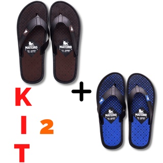 Kit 2 pares chinelo adulto masculino Mateiro antiderrapante