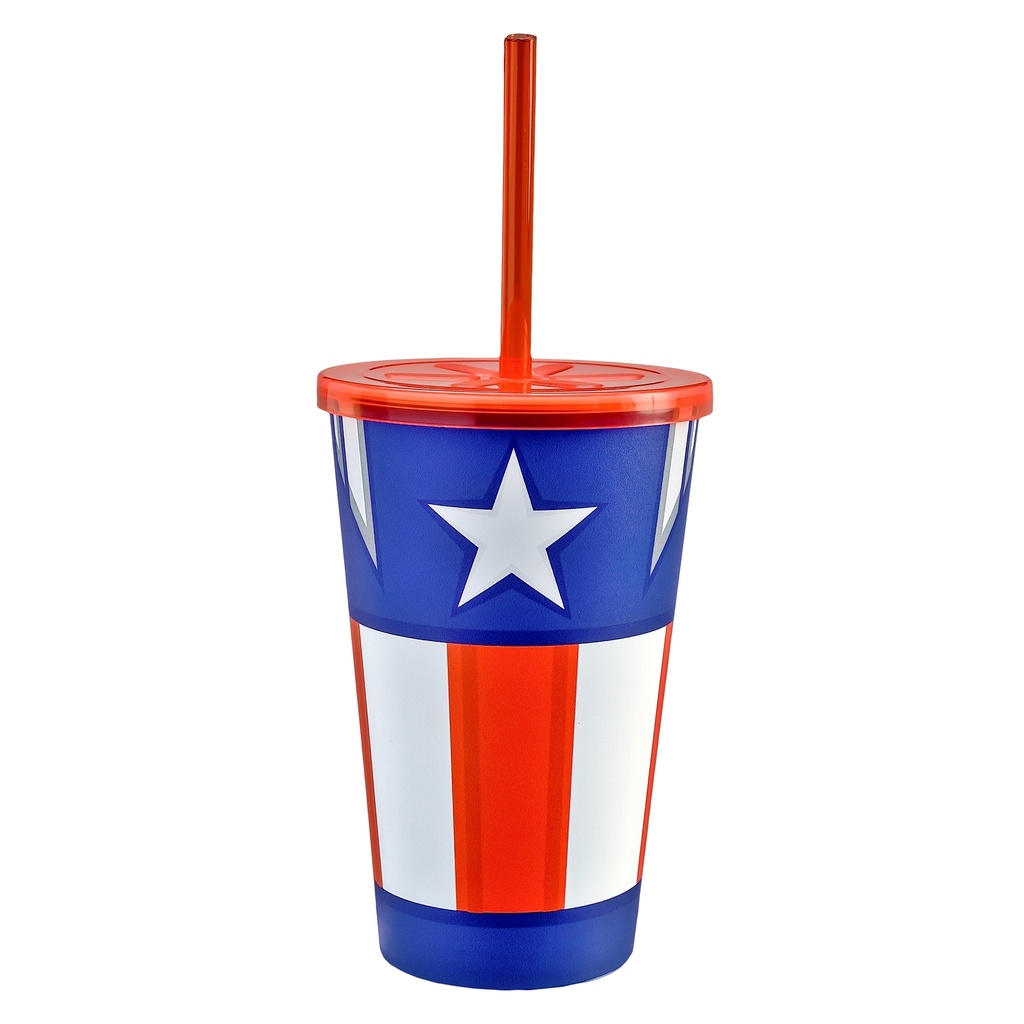 Copo Vingadores Liga Da Justica Super Herois 550ml Com Tampa E Canudo