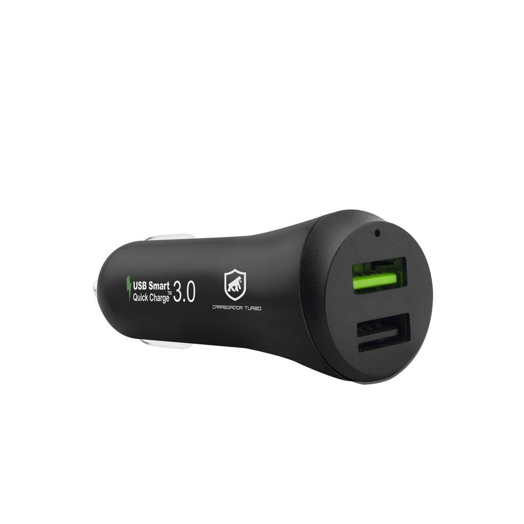 Carregador Veicular Duplo Universal Usb Turbo Fast Certificado Gshield