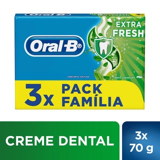 Creme Dental Oral-B Escudo Antiaçúcar Anticáries 70g - Pack Família