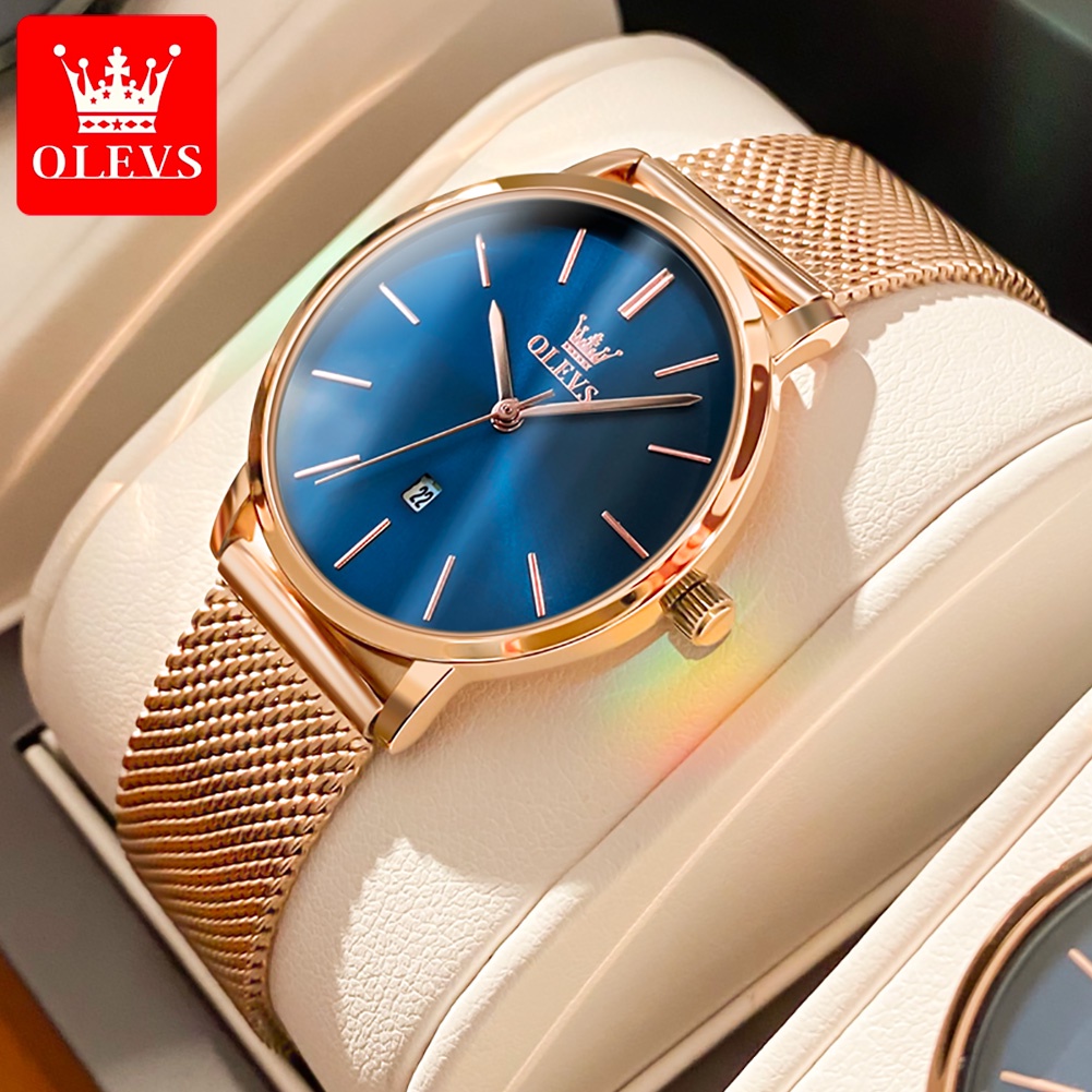 OLEVS Relógio Feminino A Prova d água Com Pulseira Rose Gold Aço Inoxidável Casual 5869 - Watches