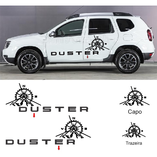 Kit Adesivos Duster Adventure Faixa Lateral Capo E Tampa