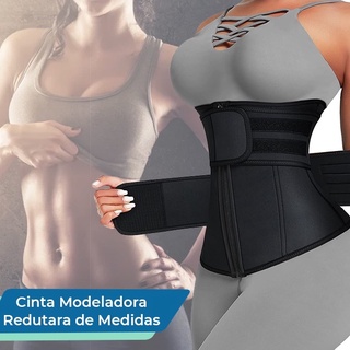 Cinta Modeladora Espartilho Para Treino Feminino C/ Zíper Afina Cintura