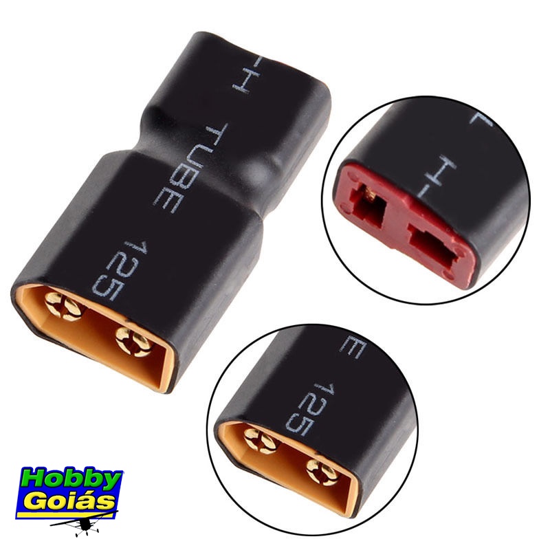 Adaptador Conector T Dean Fêmea P/ XT60 Macho P/ Bateria Lipo e Carregador Imax B6