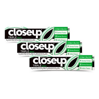 Kit 3 Cremes Dental Close Up Triple Menta 70 g