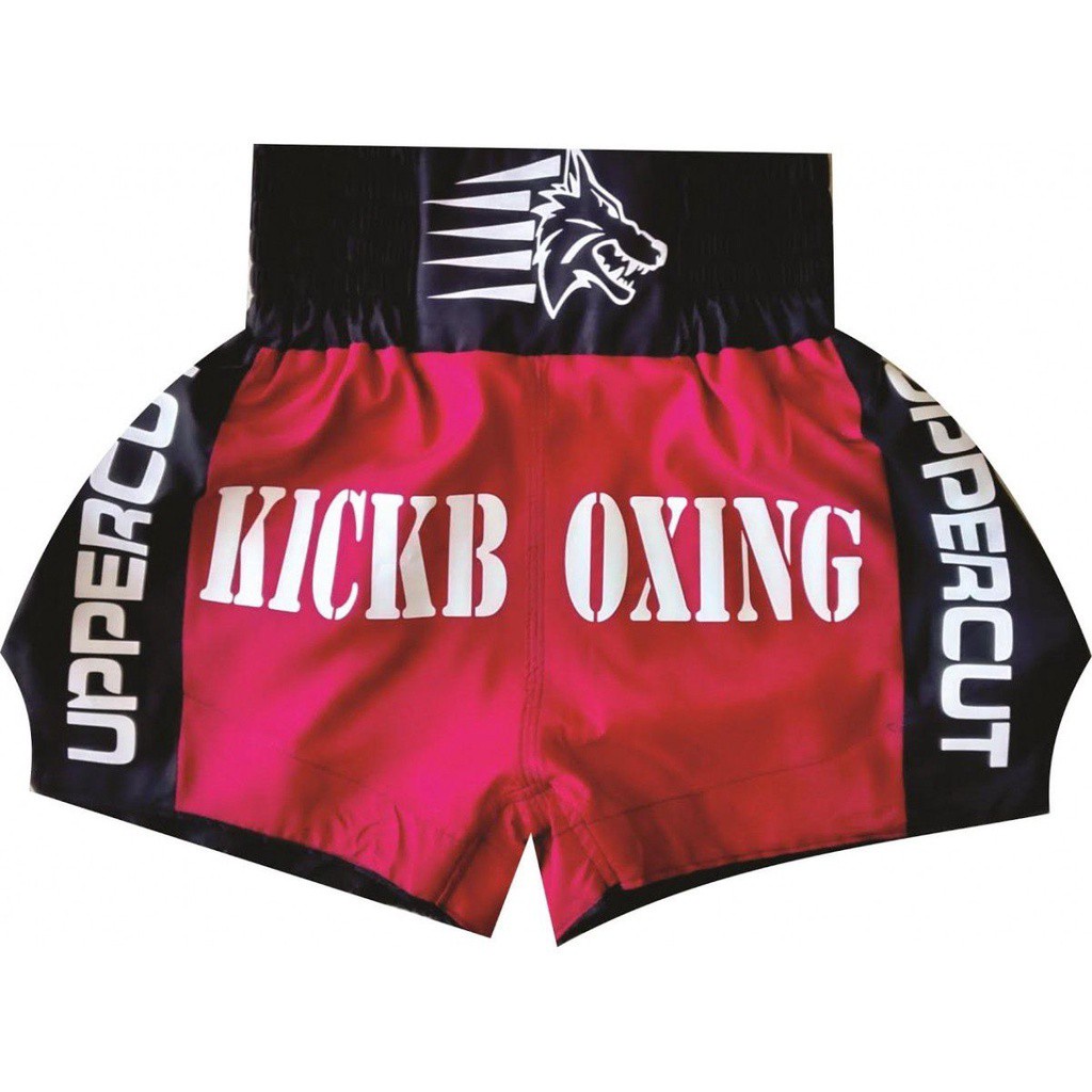Calção / Short Kickboxing  - Premium - Preto/Vermelho- Uppercut .