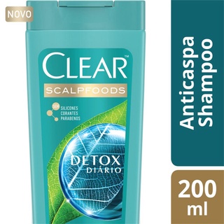 Shampoo Anticaspa Clear Detox Diário 200 ml