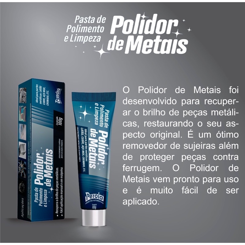 Polidor de Metais Pérola 100 gramas em Oferta na Shopee