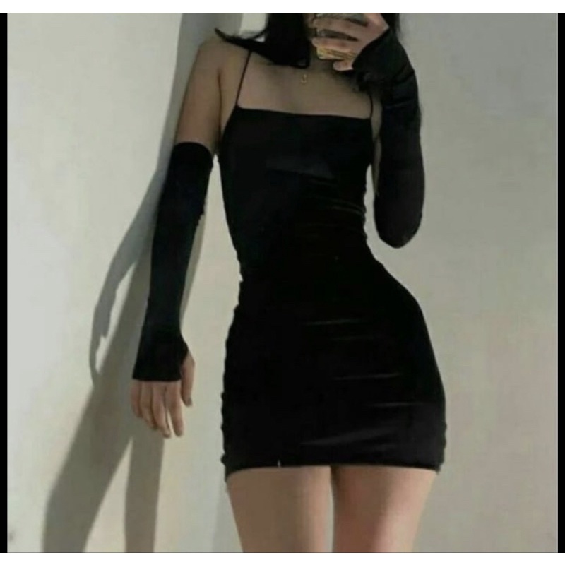 vestido Sueli moda gringa (com luva) em Oferta na Shopee