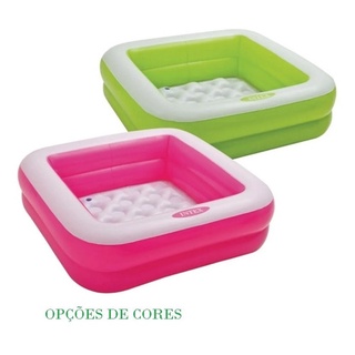 Piscina Infantil Quadrada Soft Fundo Inflável Intex 57 1un