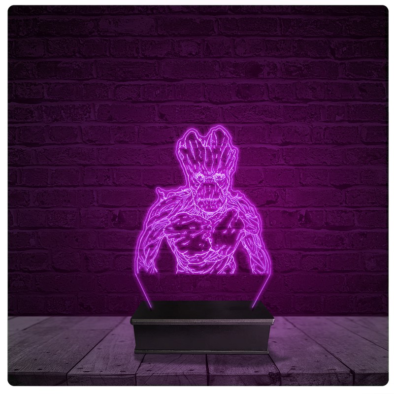 Luminária e Abajur Acrílico Led - Groot Marvel Guardiões 10
