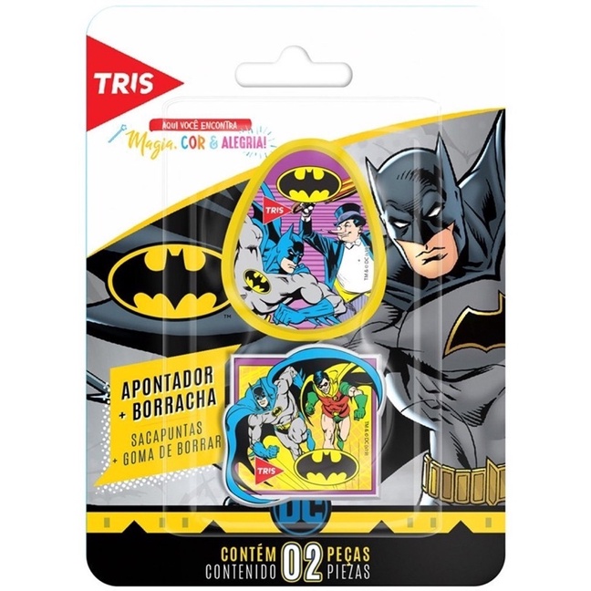 KIT BORRACHA E APONTADOR BATMAN - TRIS