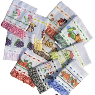 Pano de Prato com Faixa Ponto Cruz - 10 Unidades em Oferta na Shopee