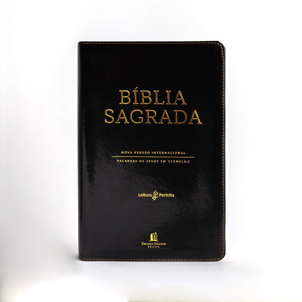 Bíblia Sagrada NVI | Letra Normal | Leitura Perfeita | Índice | PJV | Couro Soft | Preto - Books & Magazines