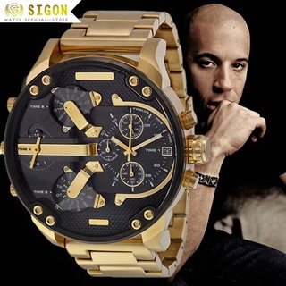 Relógio De Quartzo Ouro Masculino Moda De Discagem Grande Casual Ao Ar Livre