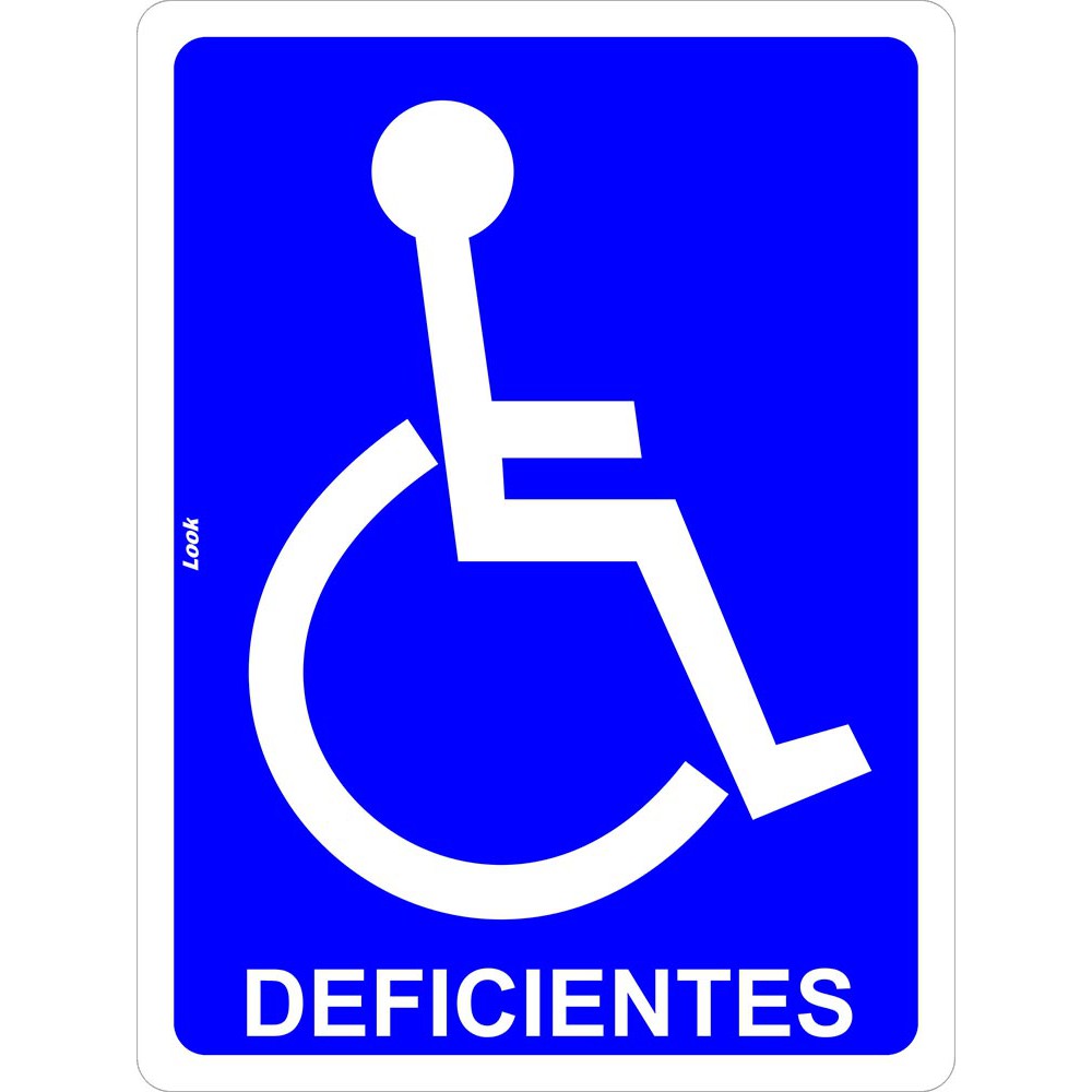 Placa Sinalização Aviso PCD Deficientes Cadeirantes Pessoa com Deficiência Azul 20x15 cm em Oferta na Shopee