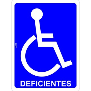 Placa Sinalização Aviso PCD Deficientes Cadeirantes Pessoa com Deficiência Azul 20x15 cm em Oferta na Shopee