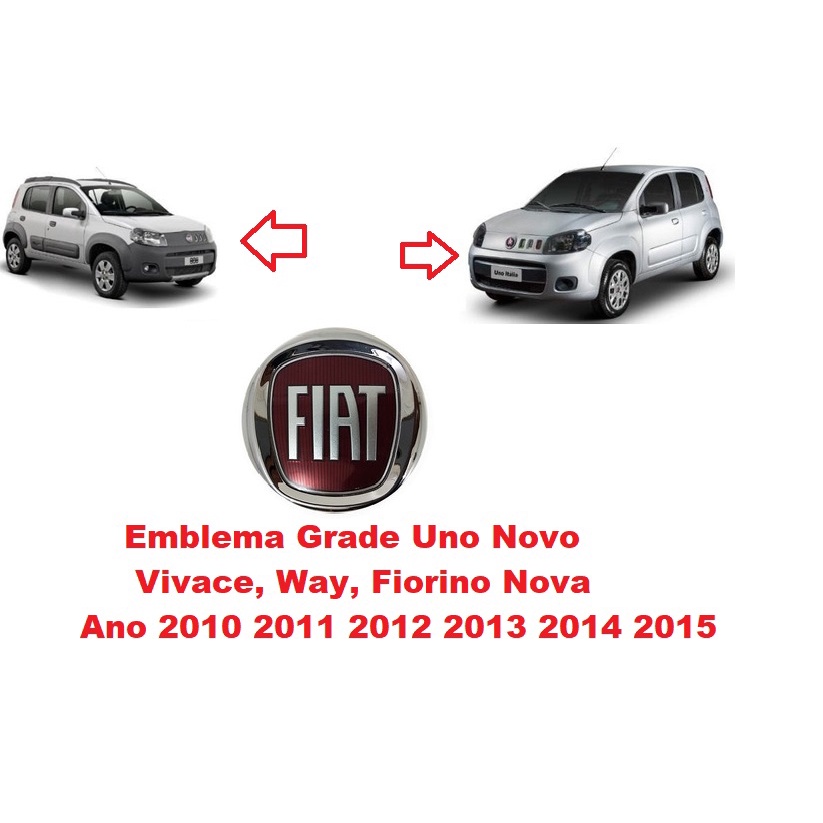 Emblema Fiat Vermelho Grade Uno Vivace 2010 Palio Siena 09/ Punto Stilo Linea 5190
