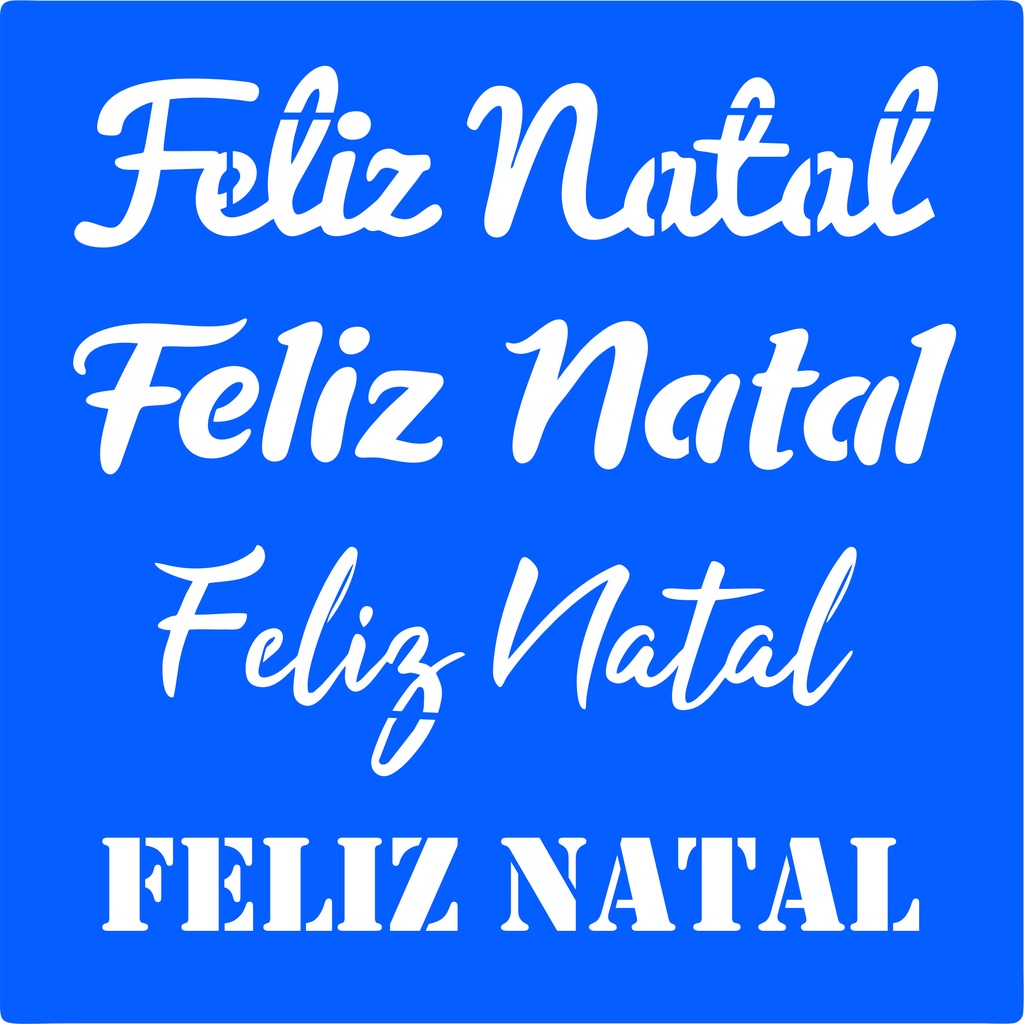 Stencil Feliz Natal para pintura - Tamanho 20x20 cm - 1 unidade