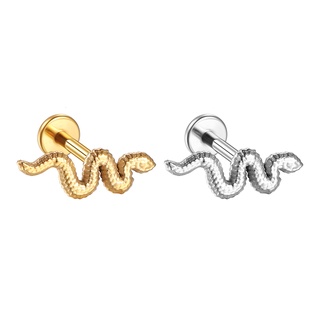 Piercing Labret Cobra Aço Cirúrgico / Helix, Flat, Conch, Tragus, Lóbulo e Outros. em Oferta na Shopee