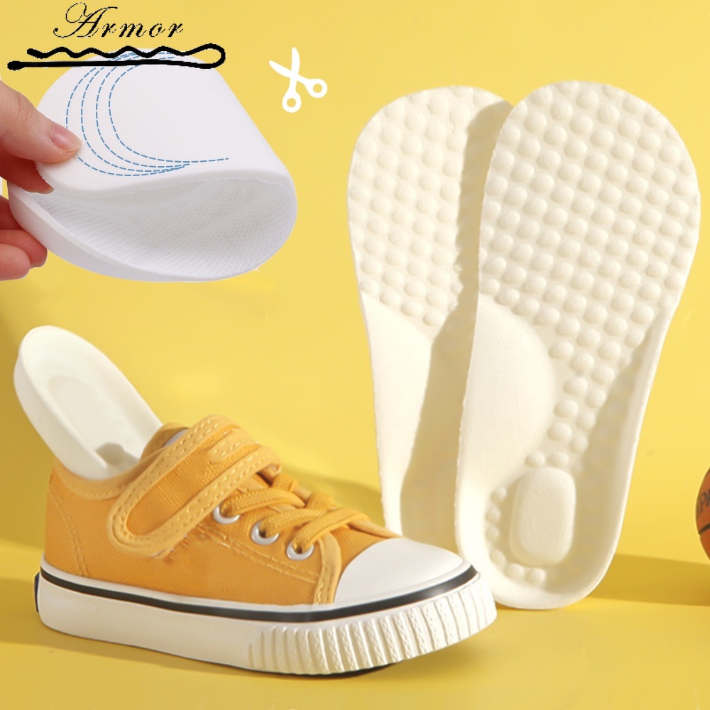 Palmilhas Elásticas Confortáveis Para Crianças/Cuttable Macio Absorção De Choque Espuma Pad/Cuidados Com Os Pés Ortopédicas Antiderrapante Meninos E Meninas em Oferta na Shopee