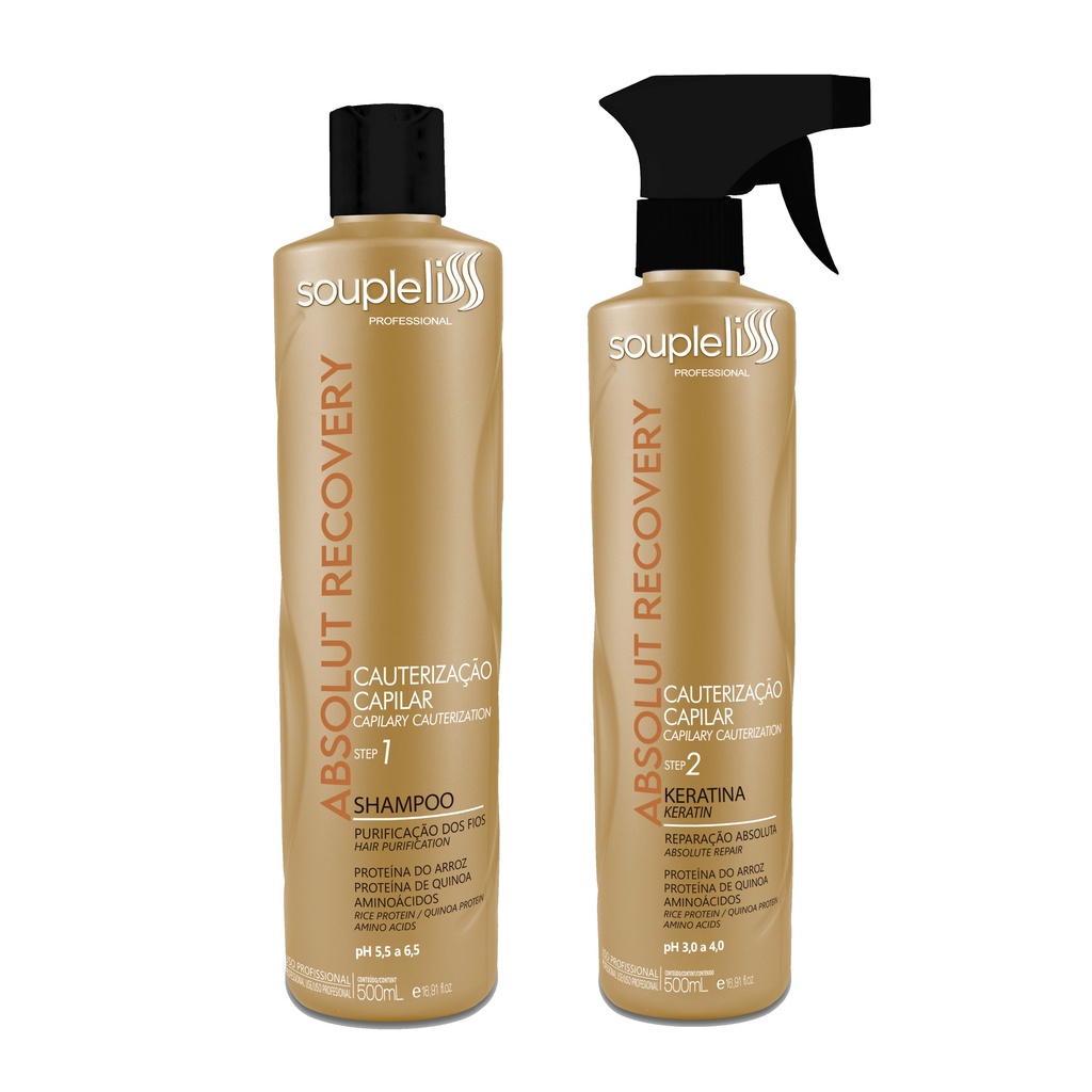 Kit Soupleliss Professional Absolut Recovery (Shampoo + Keratina) 500ml Cada