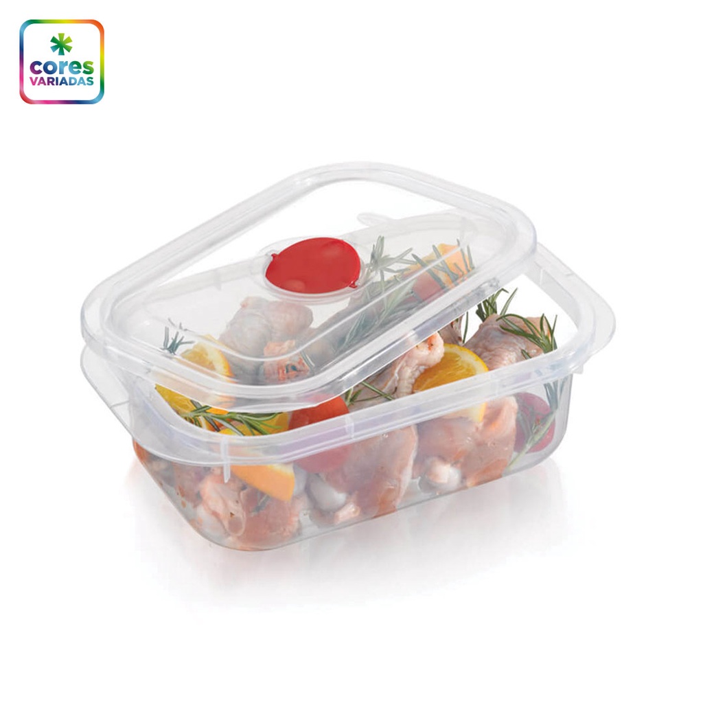 POTE RETANGULAR ALTO COM VÁLVULA 868 ML