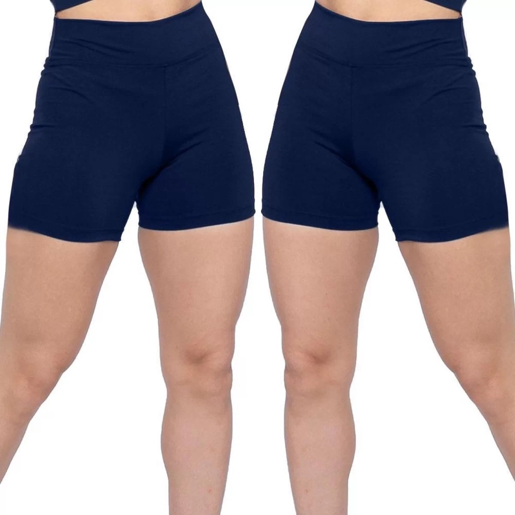 Short Suplex Academia Fitness Feminino Cós Alto Meia Coxa Poliamida Legging Básica Natação