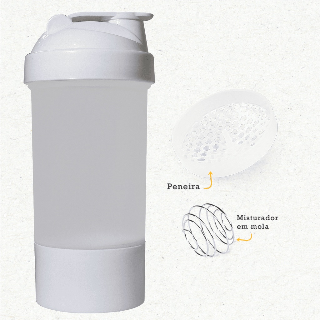 Coqueteleira / Shakeira 2 DOSES + Mola + Peneira - 500ml