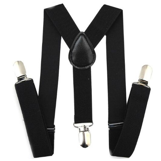 Suspensório Adulto Preto - Feminino Masculino Ajustável 2,5cm De Largura  Social Rock Punk