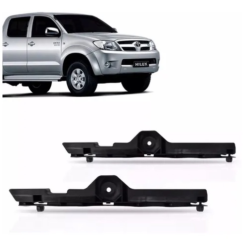 Par Guia Suporte Parachoque Dianteiro Hilux SRV 2005 a 2011 Plástico Preto