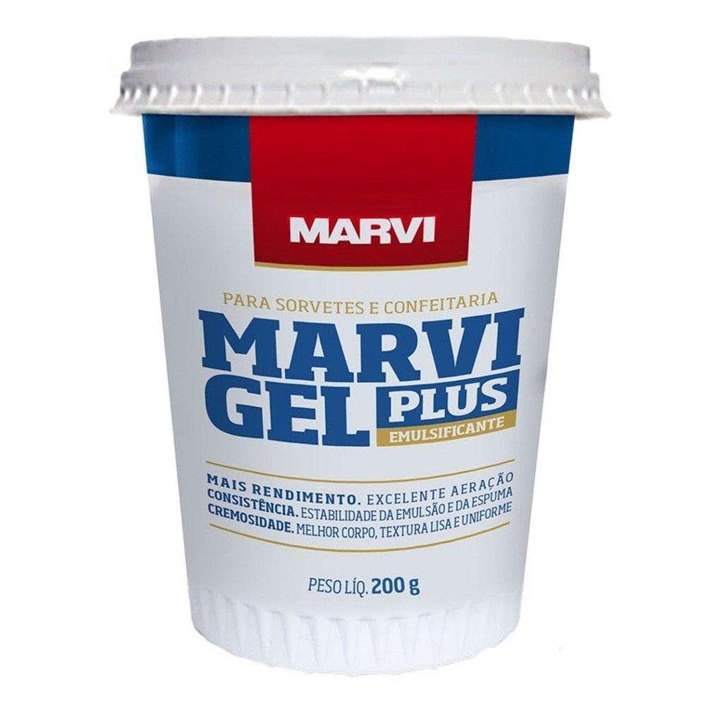 Emulsificante Gel Plus Para Sorvetes e Confeitaria 200g Marvi