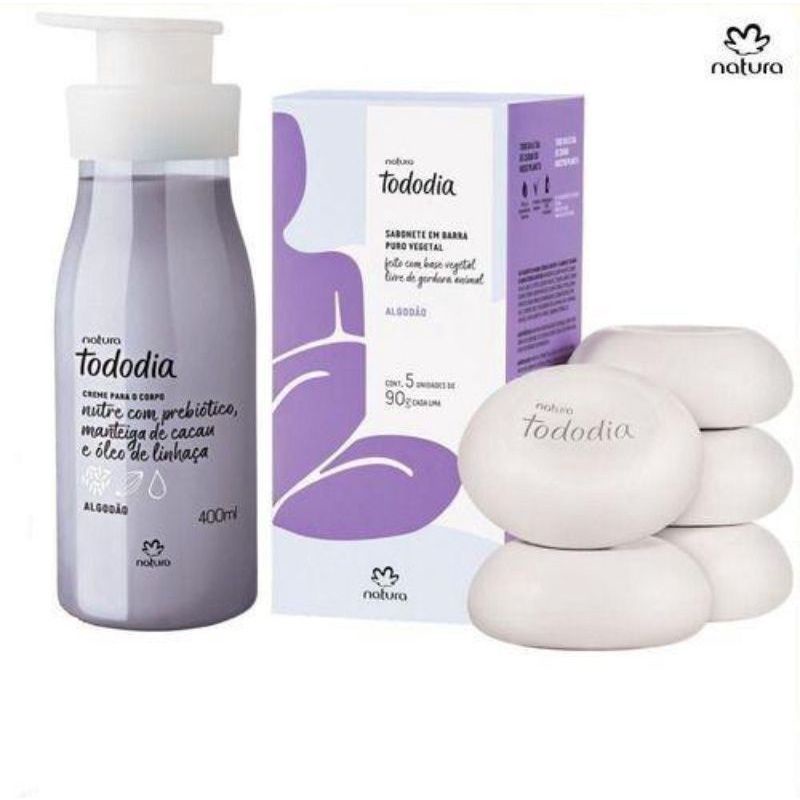 kit Natura Tododia Hidratante Corporal 400ml +Caixa de sabonetes c/5un  PROMOÇÃO | Shopee Brasil